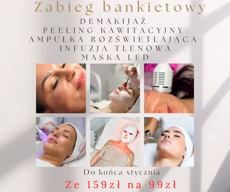 Zabieg bankietowy z maską LED